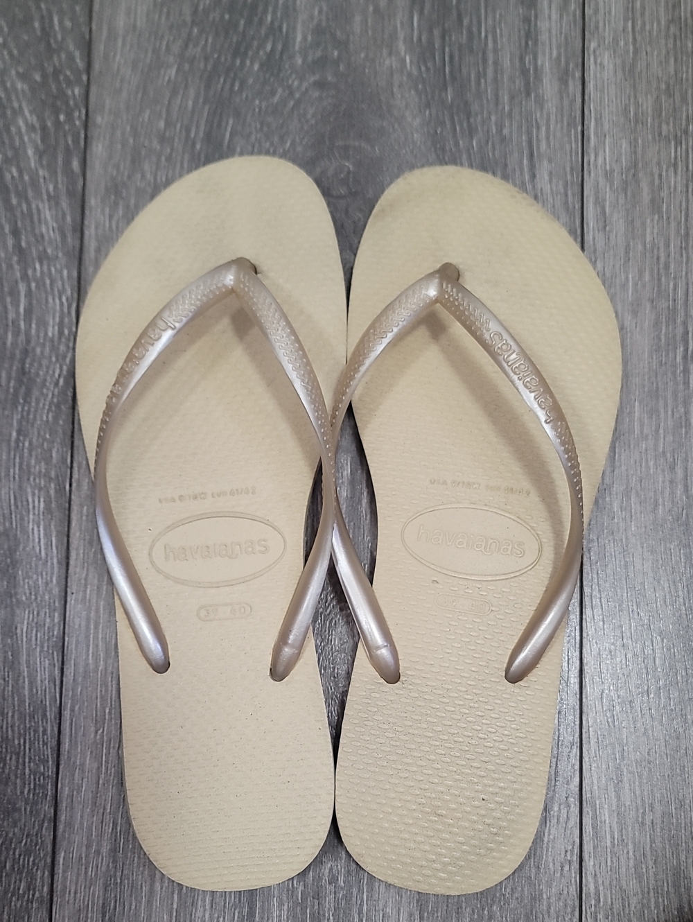 Havaianas Slim Pearl Beige Flip Flops Slippers